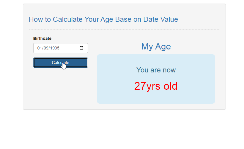 How To Calculate Your Age Base On Date Value In JavaScript | SourceCodester